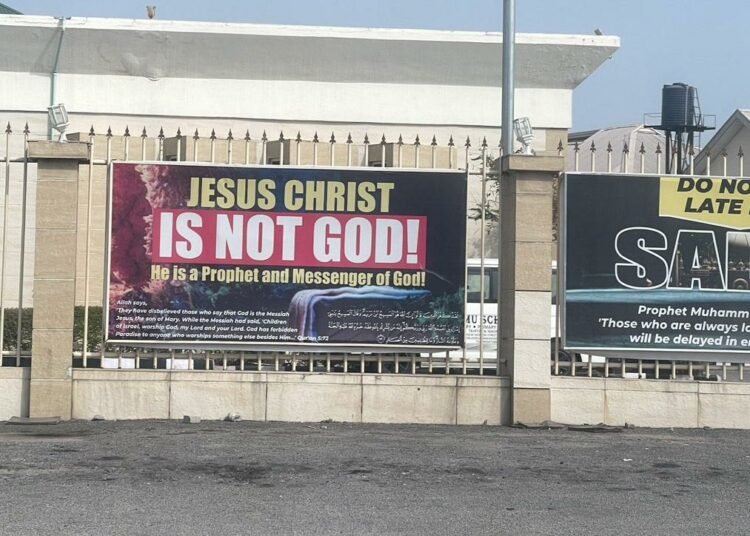 Lagos Mosque Removes Controversial ‘Jesus Is Not God’ Banner